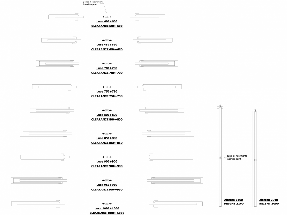 Pagina 1-CAD-DWG Sistem pentru glisarea a doua usi in oglinda UNICO ESTENSIONE SP 125 - versiunea gips-carton...