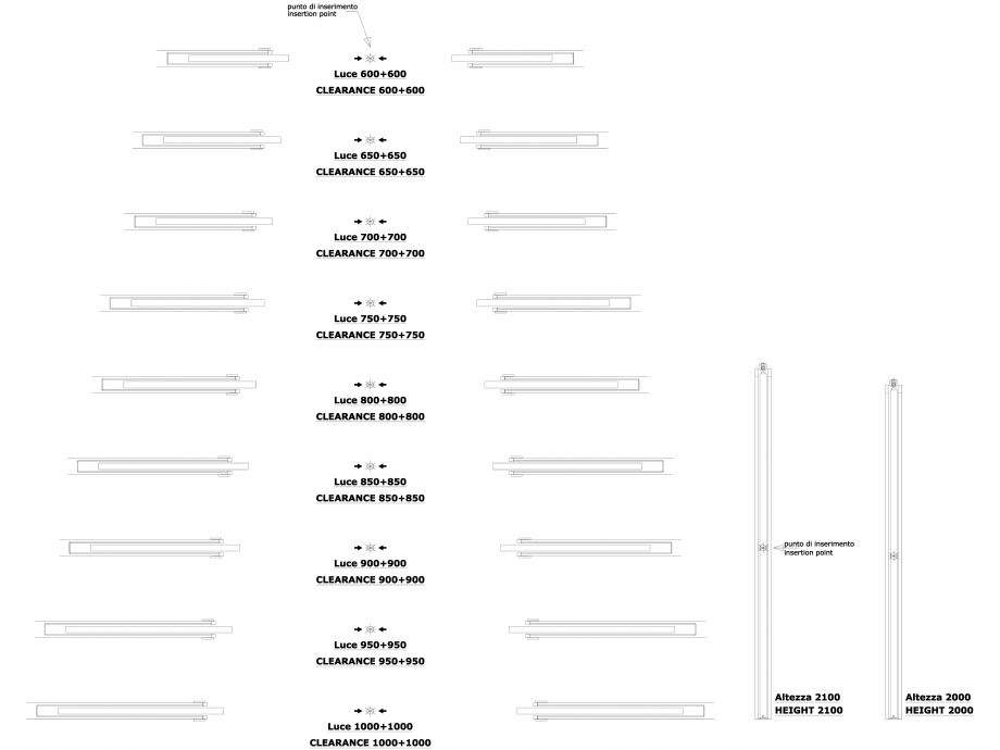 Pagina 1-CAD-DWG Sistem pentru glisarea a doua usi in oglinda UNICO ESTENSIONE SP 100 - versiunea gips-carton...