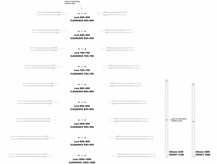 Pagina 1-CAD-DWG Sistem pentru glisarea a doua usi in oglinda UNICO ESTENSIONE SP 90 - versiunea zidarie...