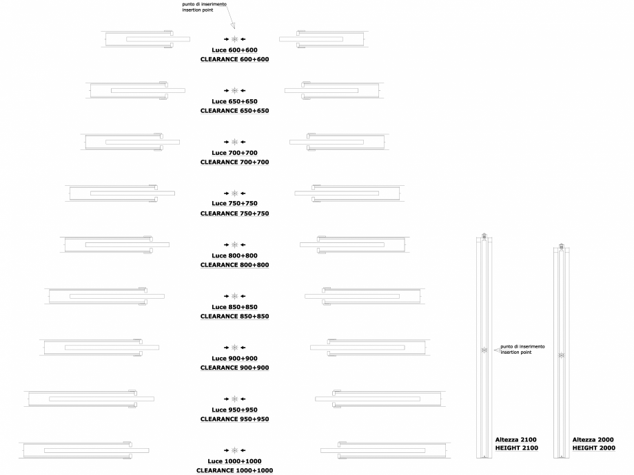 Pagina 1-CAD-DWG Sistem pentru glisarea a doua usi in oglinda UNICO ESTENSIONE SP 150 - versiunea zidarie...