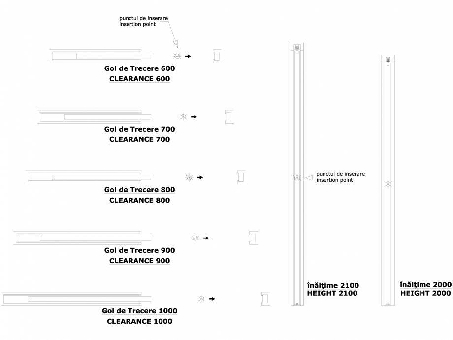 Pagina 1-CAD-DWG Sistem pentru glisarea unei usi SYNTESIS SP 108 - versiunea zidarie ECLISSE Detaliu de...