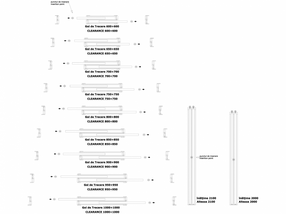 Pagina 1-CAD-DWG Sistem pentru glisarea a doua usi opuse UNILATERALE SP 175 - versiunea gips-carton ECLISSE...