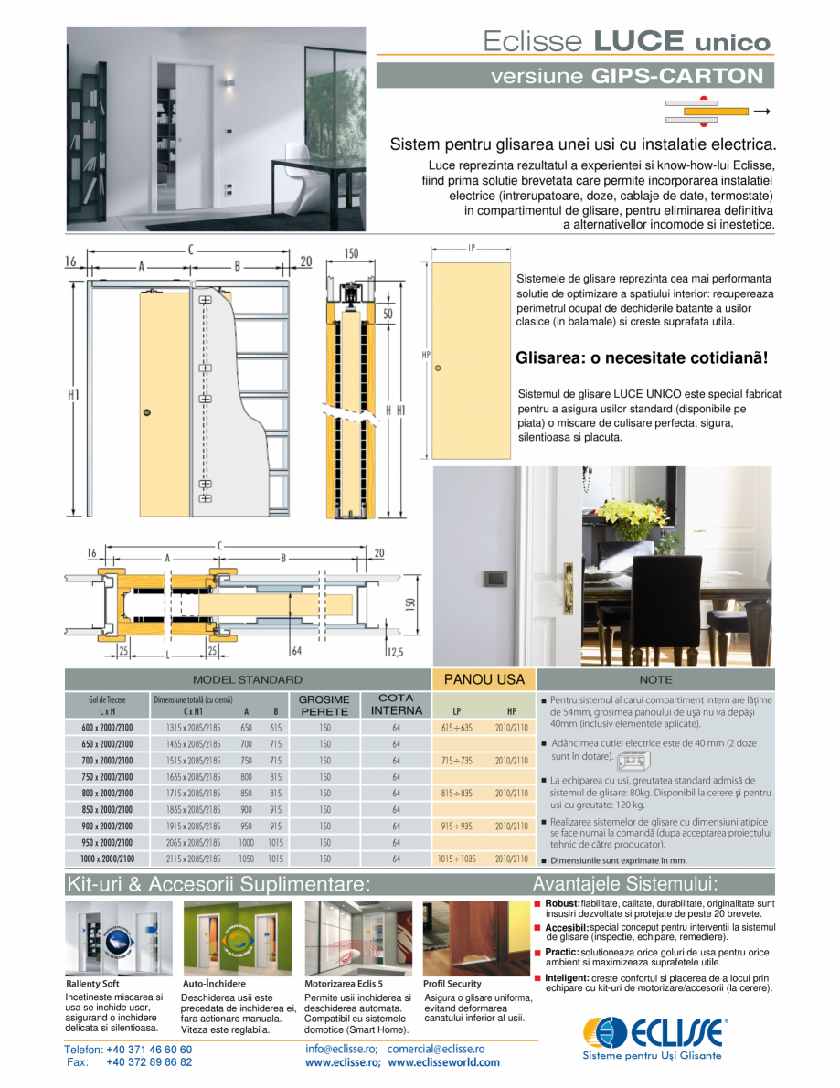 Pagina 1-Sistem pentru glisarea unei usi si incorporarea instalatiei electrice - versiunea gips-carton...