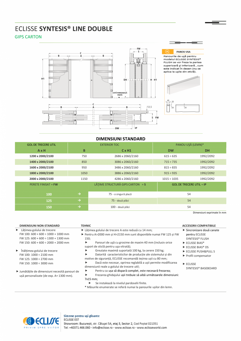 Pagina 1-Sistem pentru glisare - ECLISSE SYNTESIS® LINE DOUBLE - versiunea gips-carton ECLISSE Fisa...