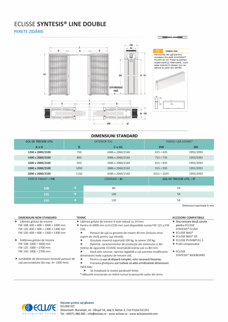 Pagina 1 - Sistem pentru glisare - ECLISSE SYNTESIS® LINE DOUBLE - versiunea zidarie ECLISSE...