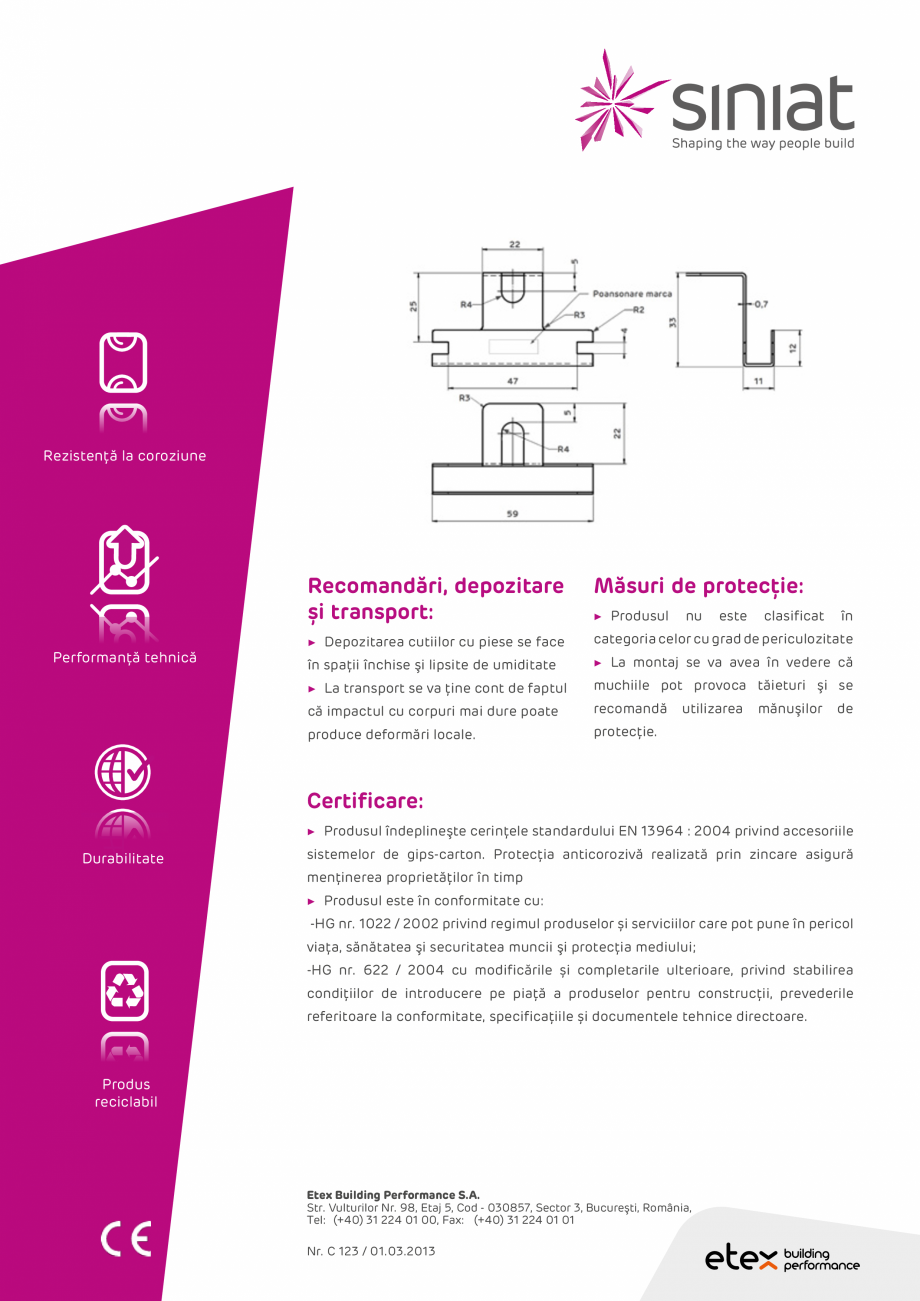 Pagina 2-Racord de imbinare simplu CD60 NIDA Metal SINIAT Racord simplu CD60 Fisa tehnica Romana plu CD60...