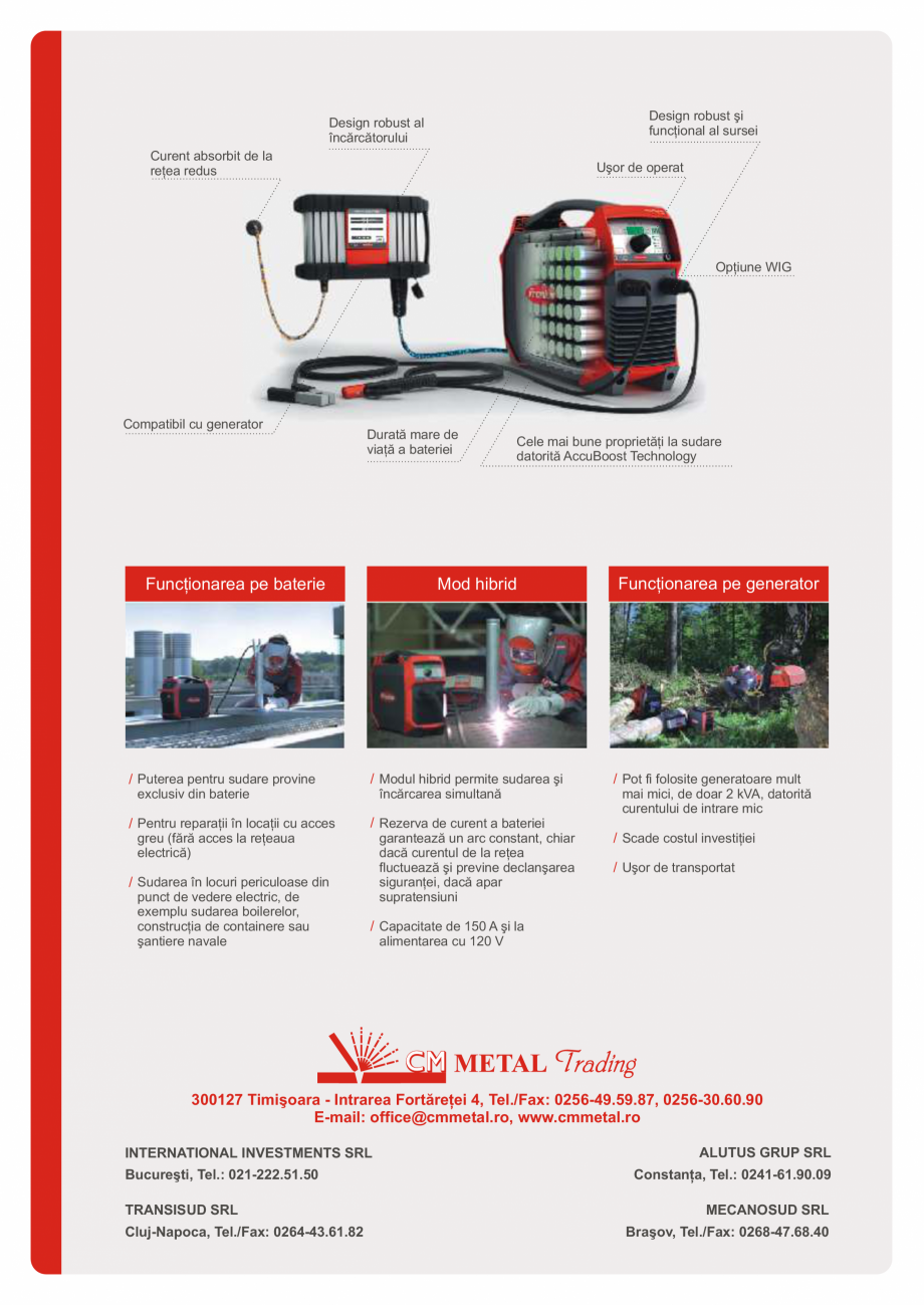 Pagina 2-Echipament de sudura cu acumulatori FRONIUS AccuPocket 150/400 Catalog, brosura Romana unct de...