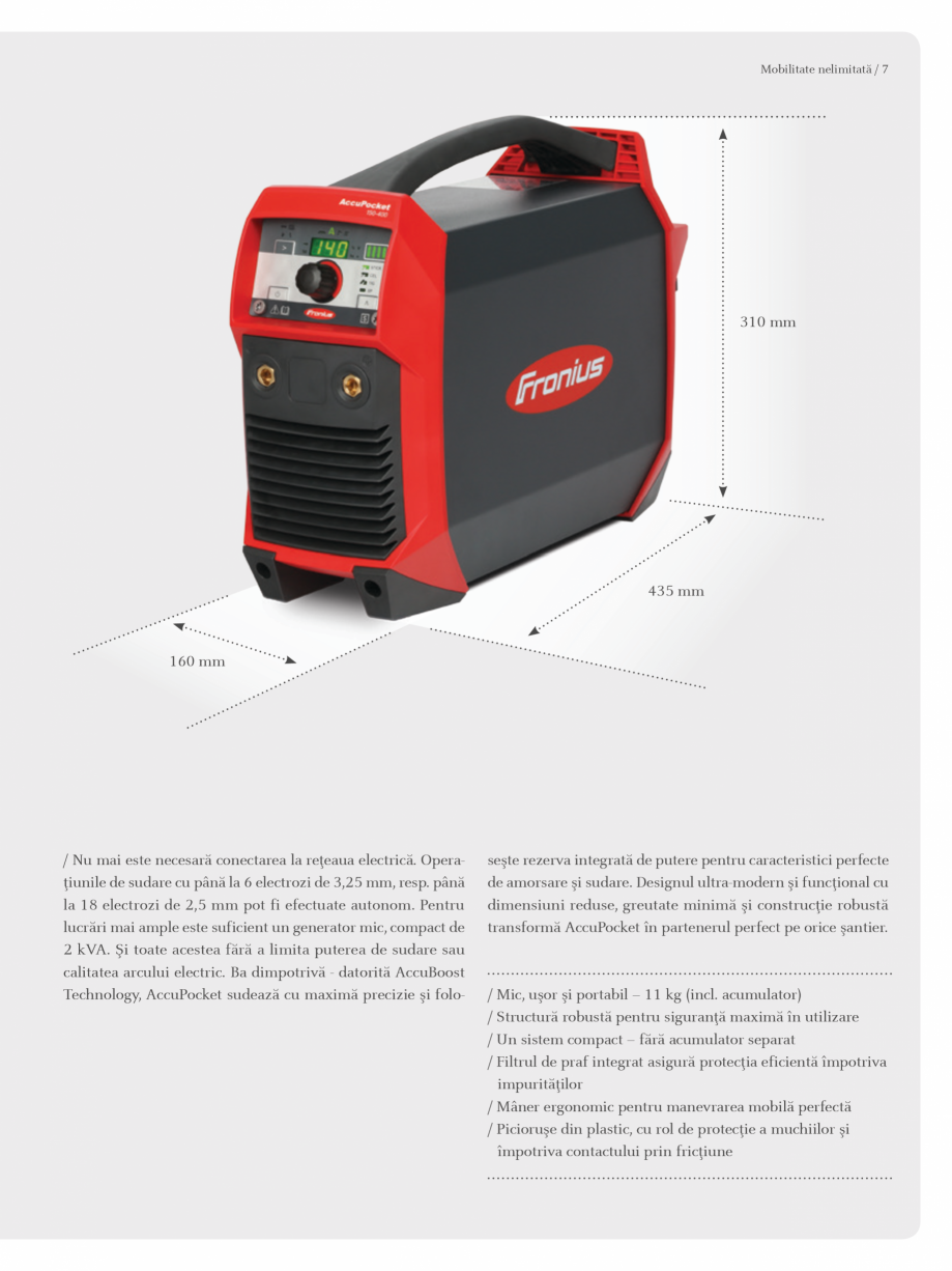 Pagina 7-Echipament de sudura cu electrozi SEI FRONIUS AccuPocket 150/400 Catalog, brosura Romana  a...