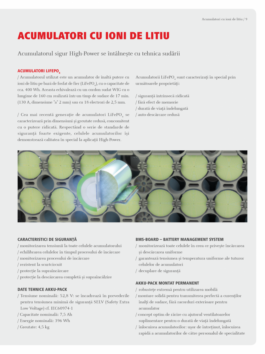 Pagina 9-Echipament de sudura cu electrozi SEI FRONIUS AccuPocket 150/400 Catalog, brosura Romana apacitate...