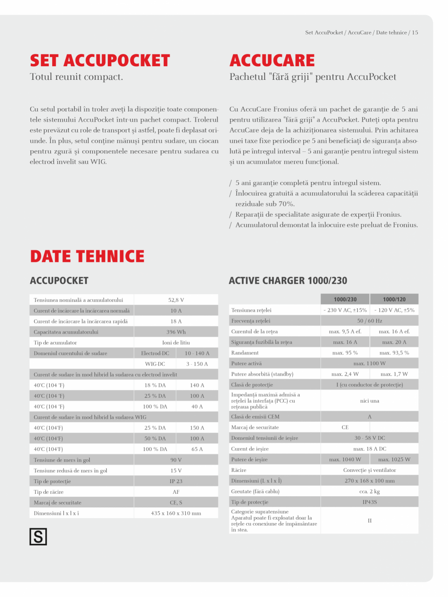 Pagina 15-Echipament de sudura cu electrozi SEI FRONIUS AccuPocket 150/400 Catalog, brosura Romana 

Absenţa ...