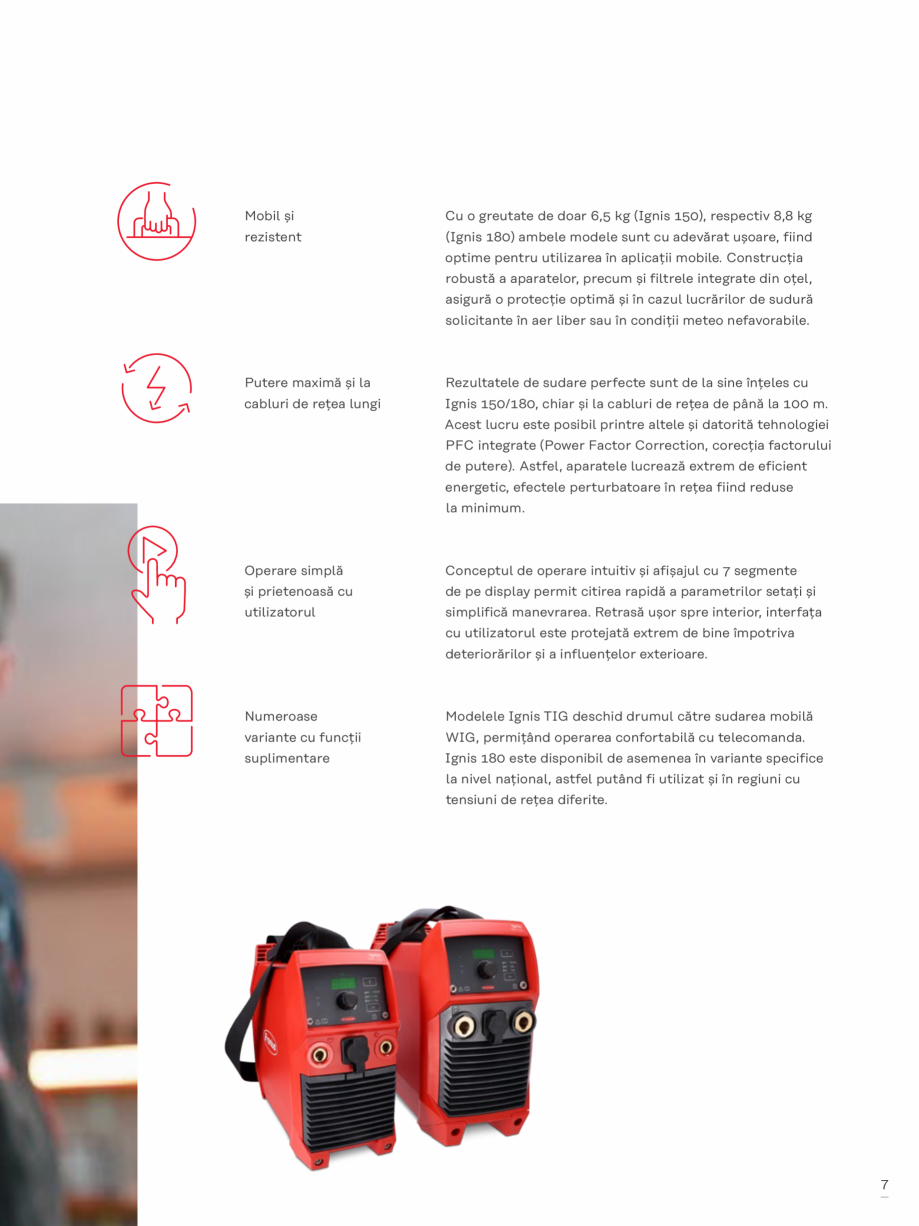 Pagina 7-Echipament sudura cu electrozi SEI FRONIUS FRONIUS Ignis 150 Catalog, brosura Romana solzi estetică...