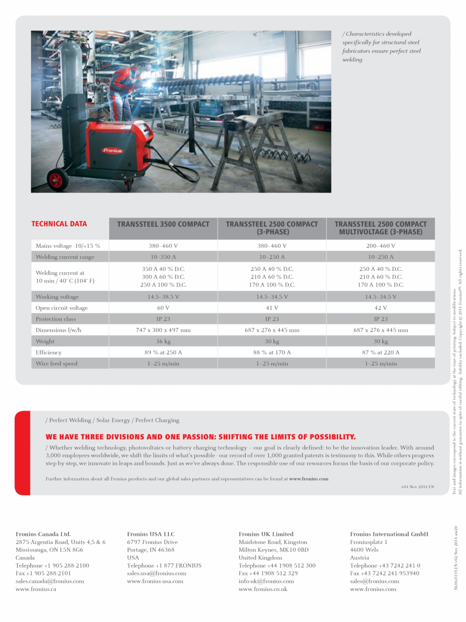 Pagina 4-Echipament sudura MIG/MAG FRONIUS TransSteel 2700 Compact Catalog, brosura Engleza  / /
/ / /
/ /
/ ...