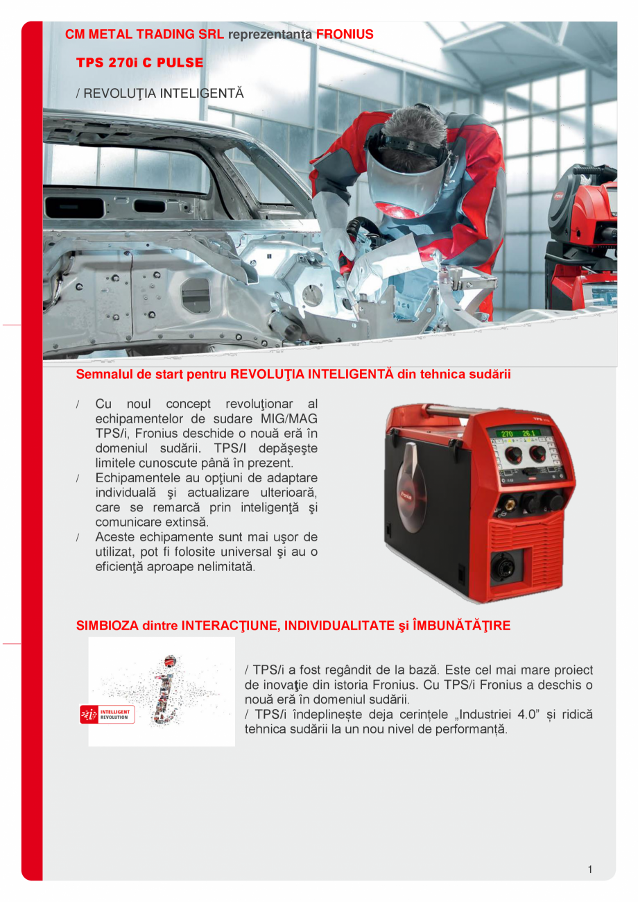 Pagina 1-Echipament sudura MIG/MAG   FRONIUS Trans Process Solutions 270i C Pulse Catalog, brosura Engleza CM...