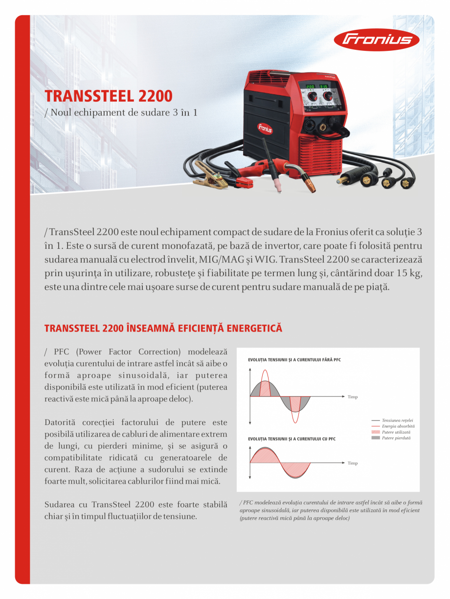 Pagina 1 - TransSteelZ2200 FRONIUS TransSteel 2200 Catalog, brosura Romana TRANSSTEEL 2200
/ Noul...