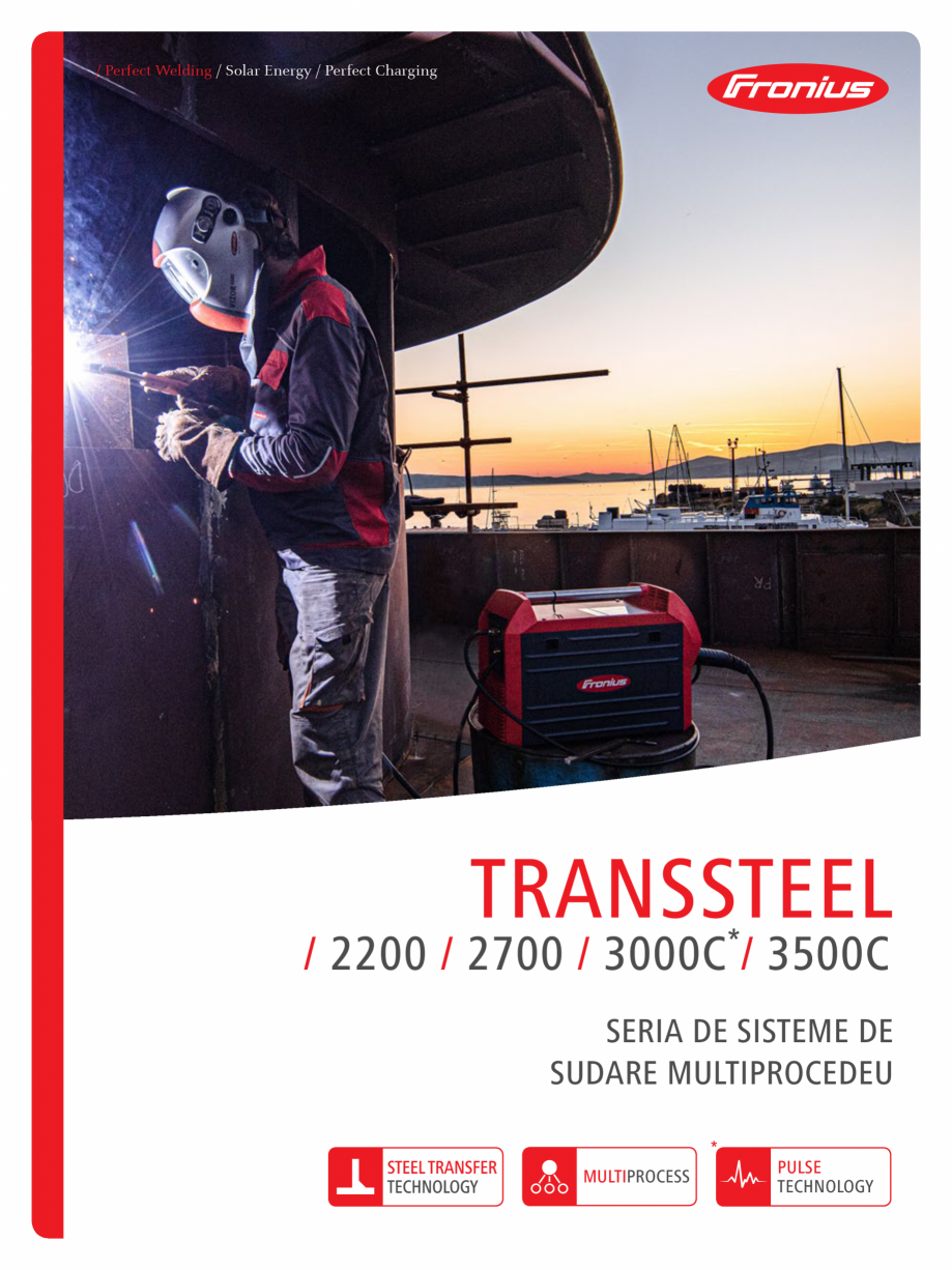 Pagina 1-Echipament sudura MIG/MAG FRONIUS TransSteel 2200 Catalog, brosura Romana / Perfect Welding / Solar ...