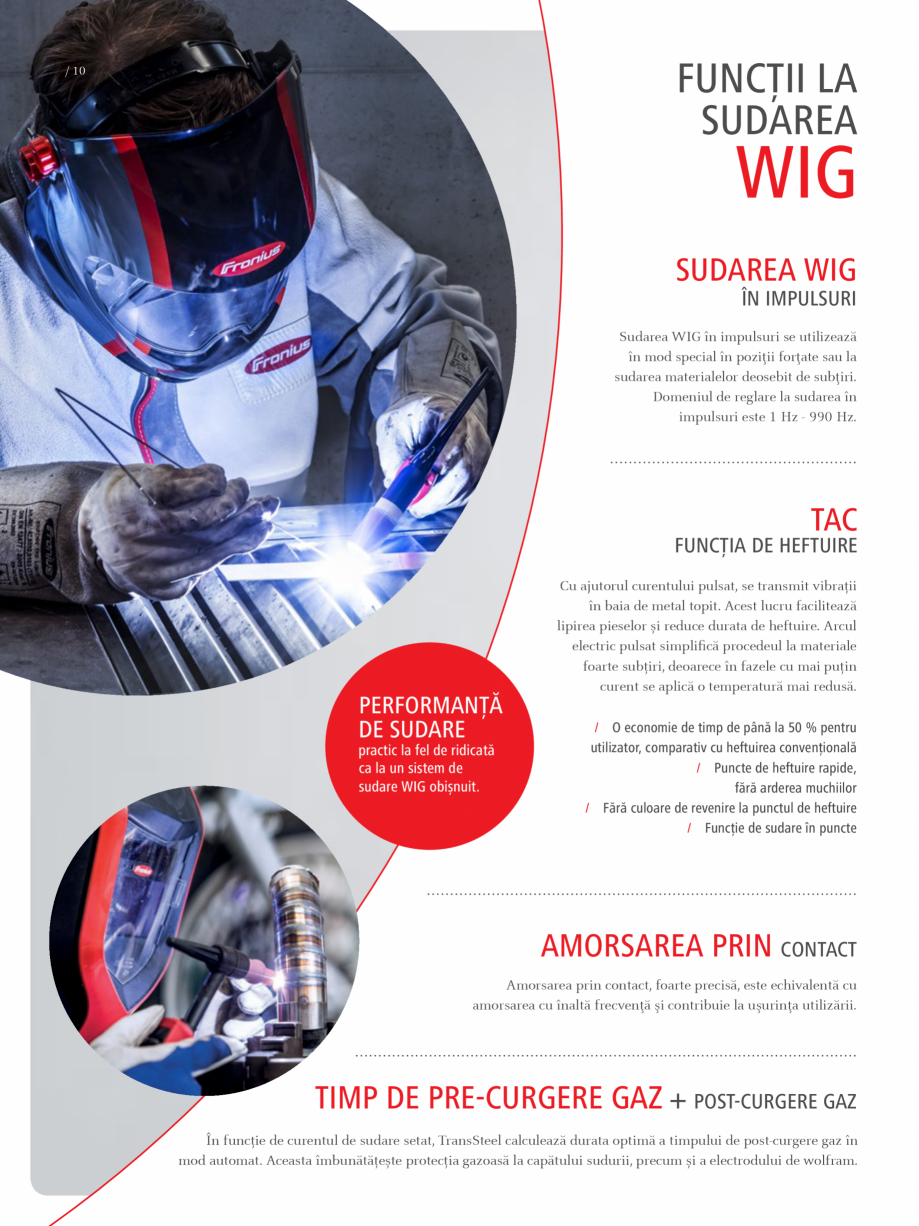 Pagina 10-Echipament sudura MIG/MAG FRONIUS TransSteel 2200 Catalog, brosura Romana lizator, comparativ cu...