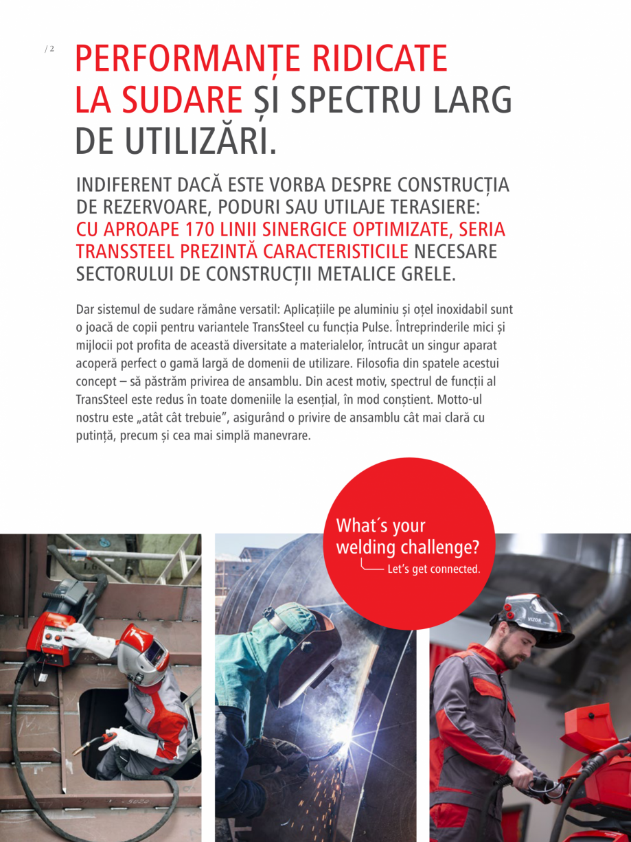 Pagina 2-Echipament sudura MIG/MAG FRONIUS TransSteel 4000 Pulse Catalog, brosura Romana od conştient....