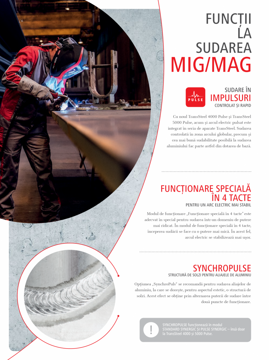 Pagina 6-Echipament sudura MIG/MAG FRONIUS TransSteel 4000 Pulse Catalog, brosura Romana RĂ DE SOLZI PENTRU ...