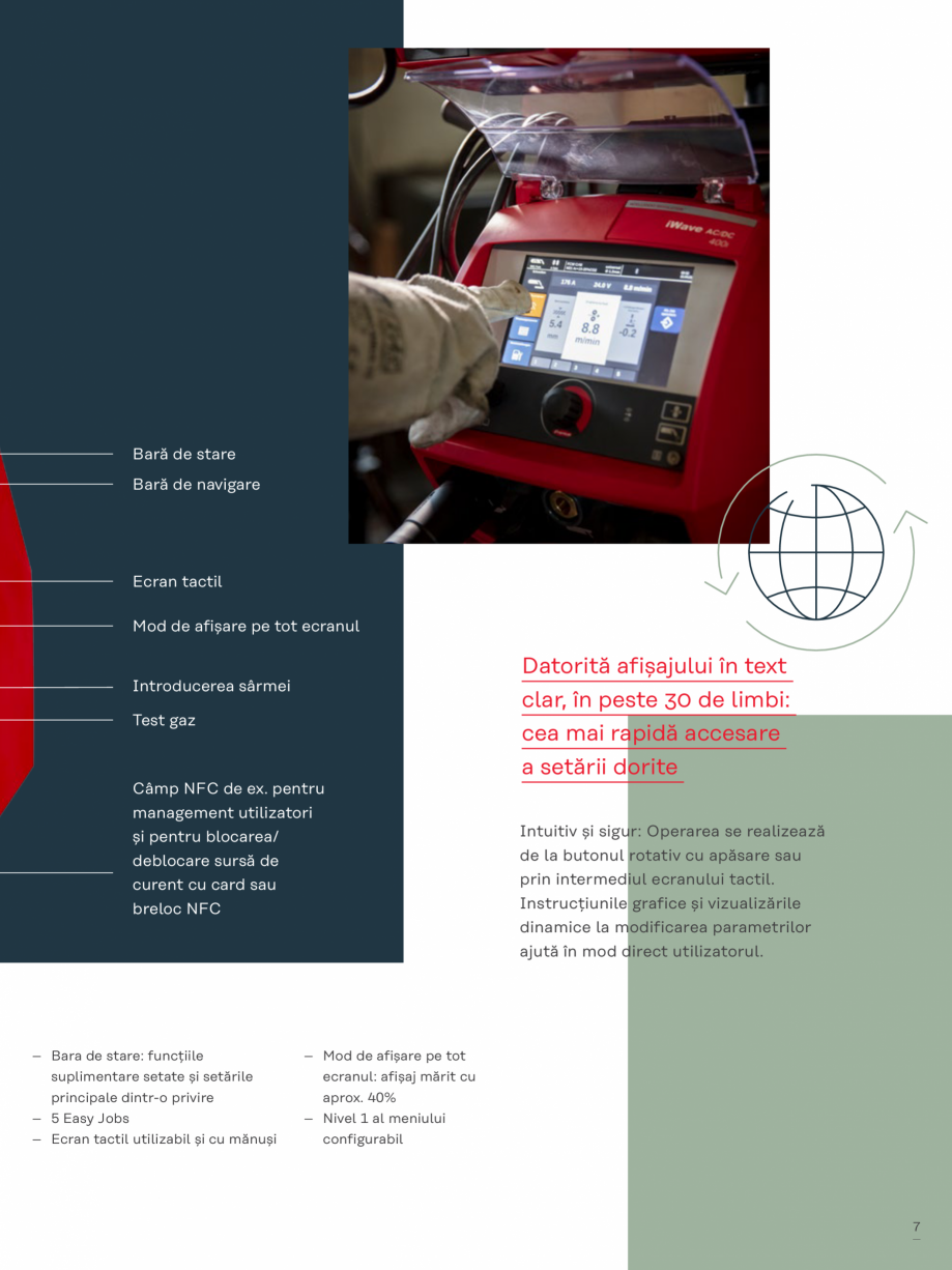 Pagina 7-Aparat de sudura TIG FRONIUS iWave 190i AC/DC Catalog, brosura Romana ulozici
ca punct forte.

9
...