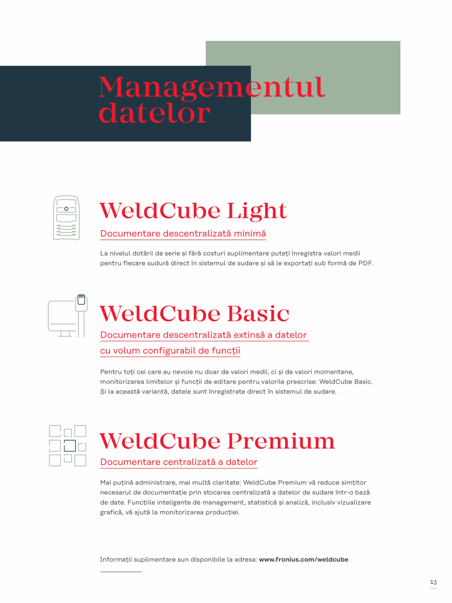 Pagina 13-Aparat de sudura TIG FRONIUS iWave 190i AC/DC Catalog, brosura Romana ejarea suprafeţei
sudurii

* ...