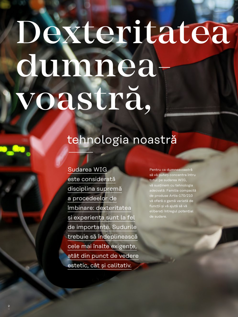 Pagina 2-Aparat de sudura WIG FRONIUS Artis 170 Catalog, brosura Romana ilibru, combinându-le pe
ambele...