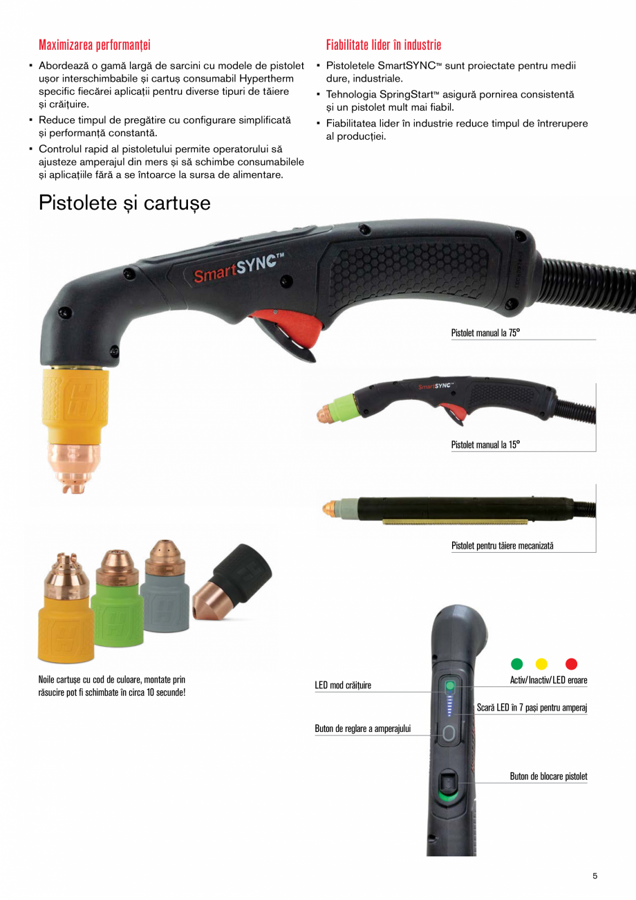 Pagina 5-Sisteme profesionale cu plasma cu aer la 65-105 amps HYPERTHERM Powermax105 SYNC Catalog, brosura...