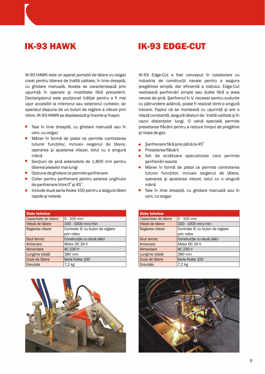 Pagina 9 - Sisteme portabile de taiere cu oxigaz si plasma KOIKE Catalog, brosura Romana 