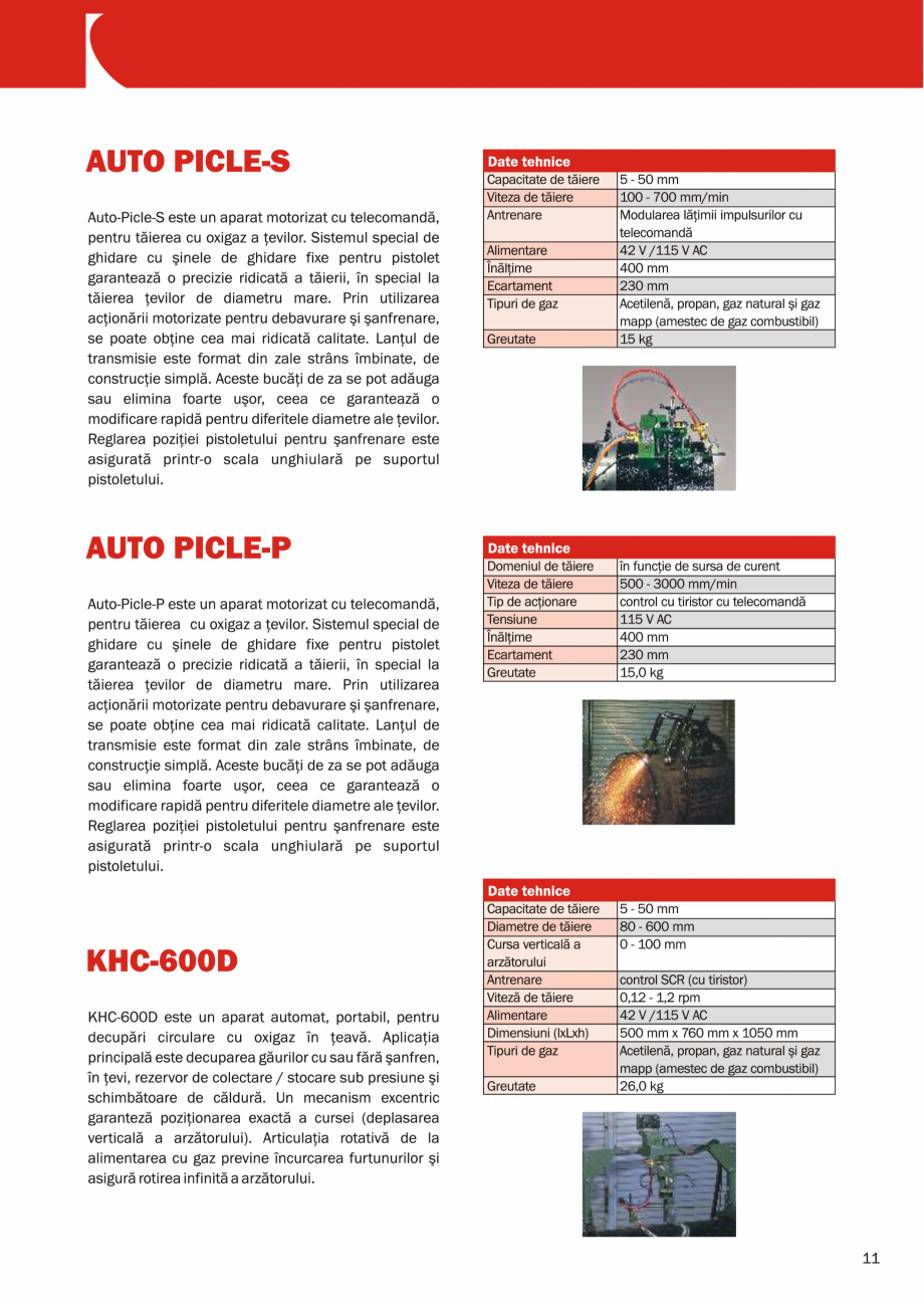 Pagina 11-Sisteme portabile de taiere cu oxigaz si plasma KOIKE Catalog, brosura Romana 