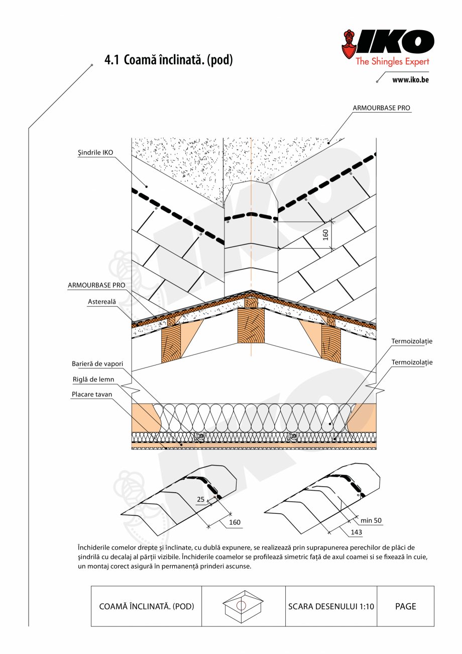 Pagina 1-CAD-PDF Inchidere de coama IKO Detaliu de montaj 