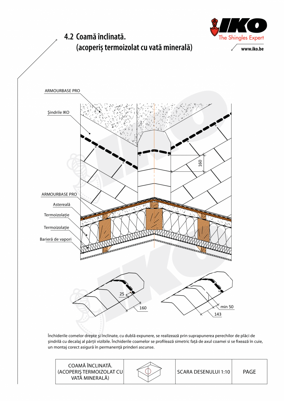 Pagina 2-CAD-PDF Inchidere de coama IKO Detaliu de montaj 