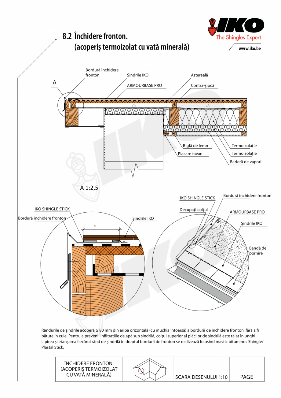 Pagina 2-CAD-PDF Inchidere de fronton IKO Detaliu de produs 