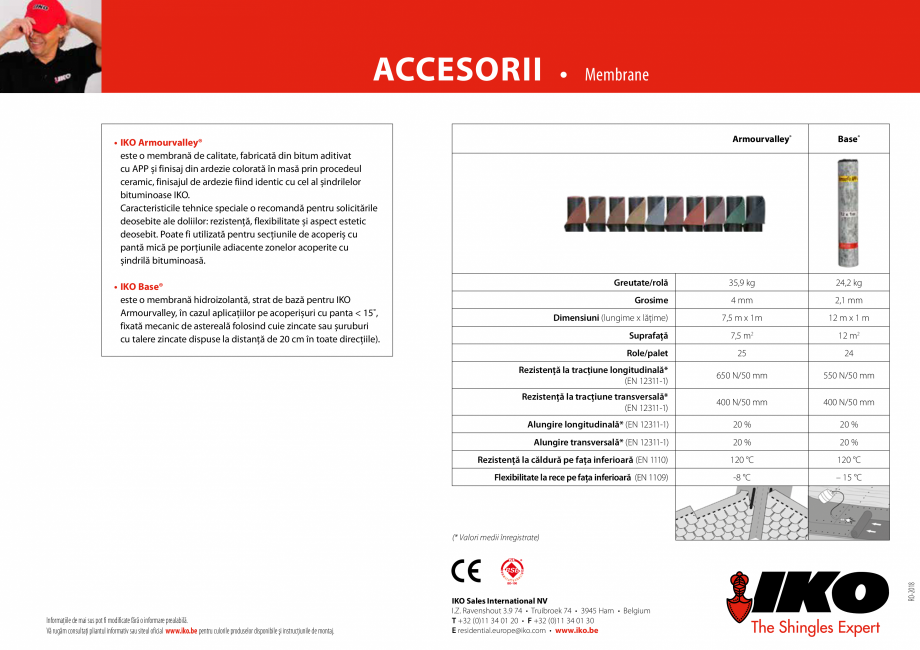 Pagina 2-Membrane pentru acoperis cu sindrila bituminoasa IKO ARMOURVALLEY Fisa tehnica Romana ngitudinală*
...