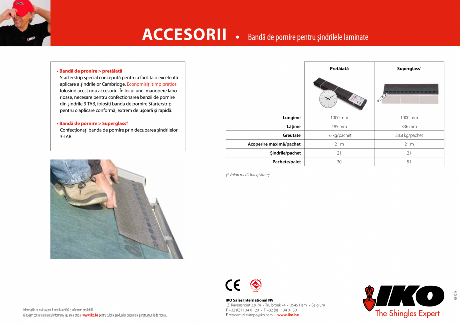 Pagina 2-Banda de pornire pentru sindrilele laminate IKO STARTERSTRIP Fisa tehnica Romana pentru şindrilele ...