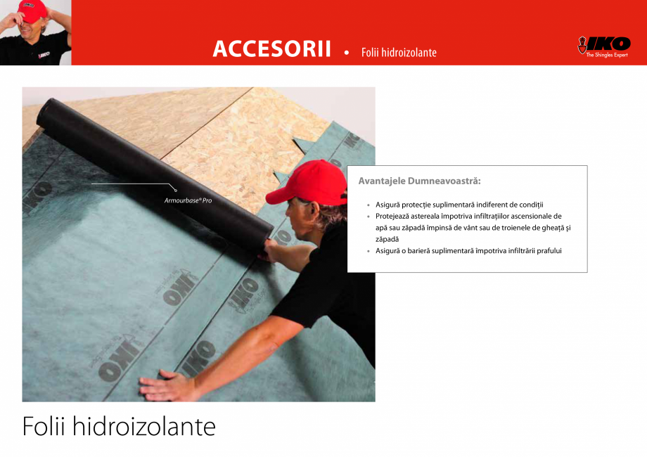 Pagina 1-Folii hidroizolante pentru acoperis cu sindrila bituminoasa IKO ARMOURBASE, ARMOURBASE ECO,...