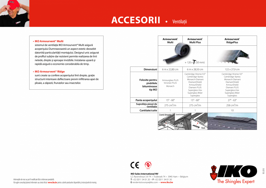 Pagina 2-Piese de ventilare pe axul coamei IKO ARMOURVENT MULTI Fisa tehnica Romana 
datortită...