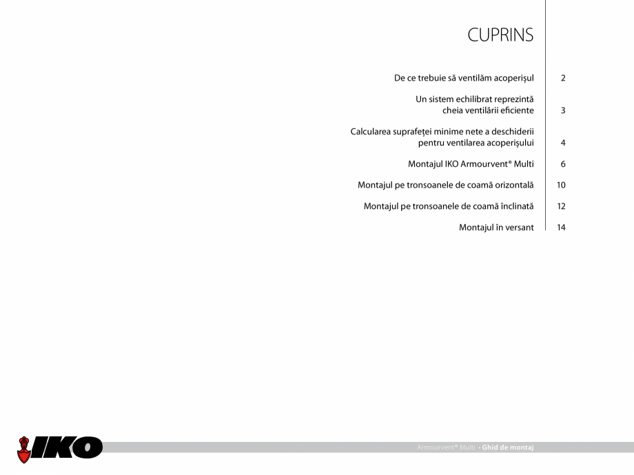 Pagina 2 - Ghid de montaj piesa de ventilatie multifunctionala  IKO ARMOURVENT MULTI Instructiuni...