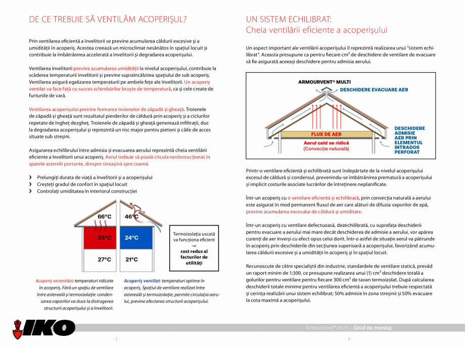 Pagina 3 - Ghid de montaj piesa de ventilatie multifunctionala  IKO ARMOURVENT MULTI Instructiuni...