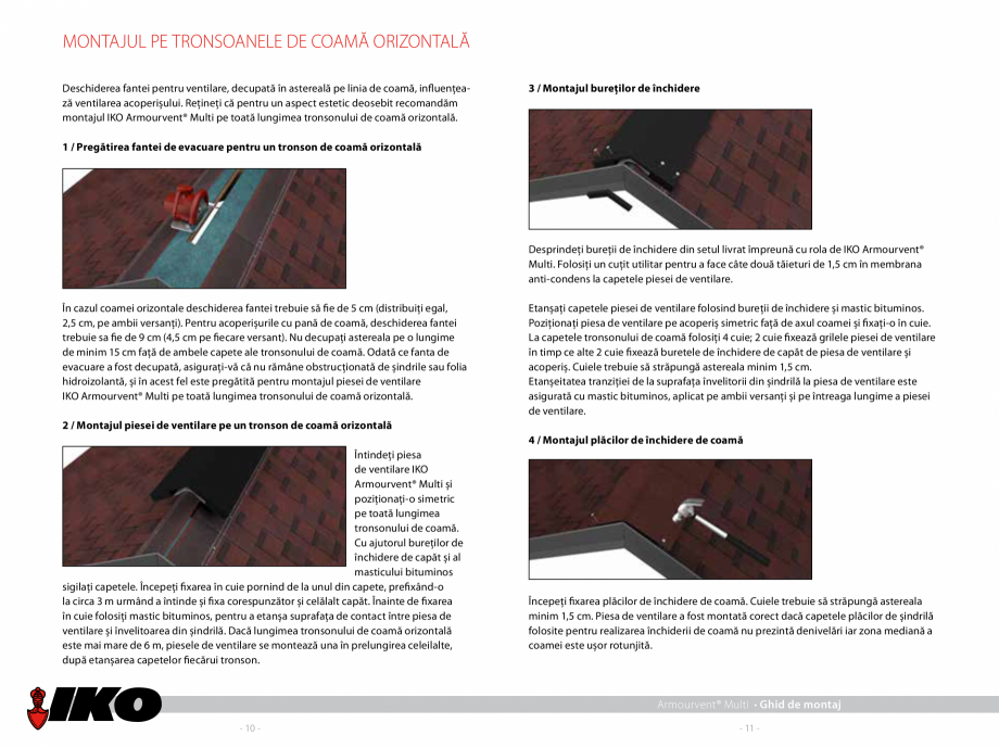 Pagina 7 - Ghid de montaj piesa de ventilatie multifunctionala  IKO ARMOURVENT MULTI Instructiuni...