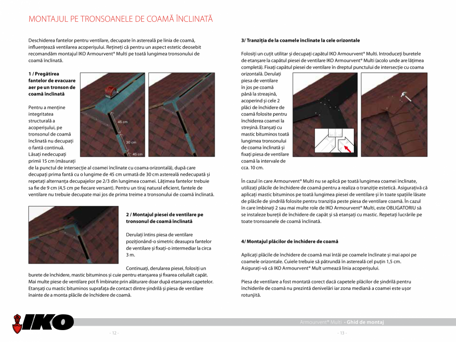 Pagina 8 - Ghid de montaj piesa de ventilatie multifunctionala  IKO ARMOURVENT MULTI Instructiuni...