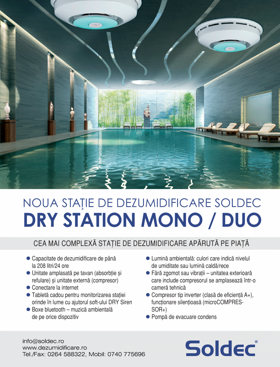 Pagina 1-Statie de dezumidificare Soldec DRY MONO Catalog, brosura Romana NOUA STATIE
¸ DE DEZUMIDIFICARE...