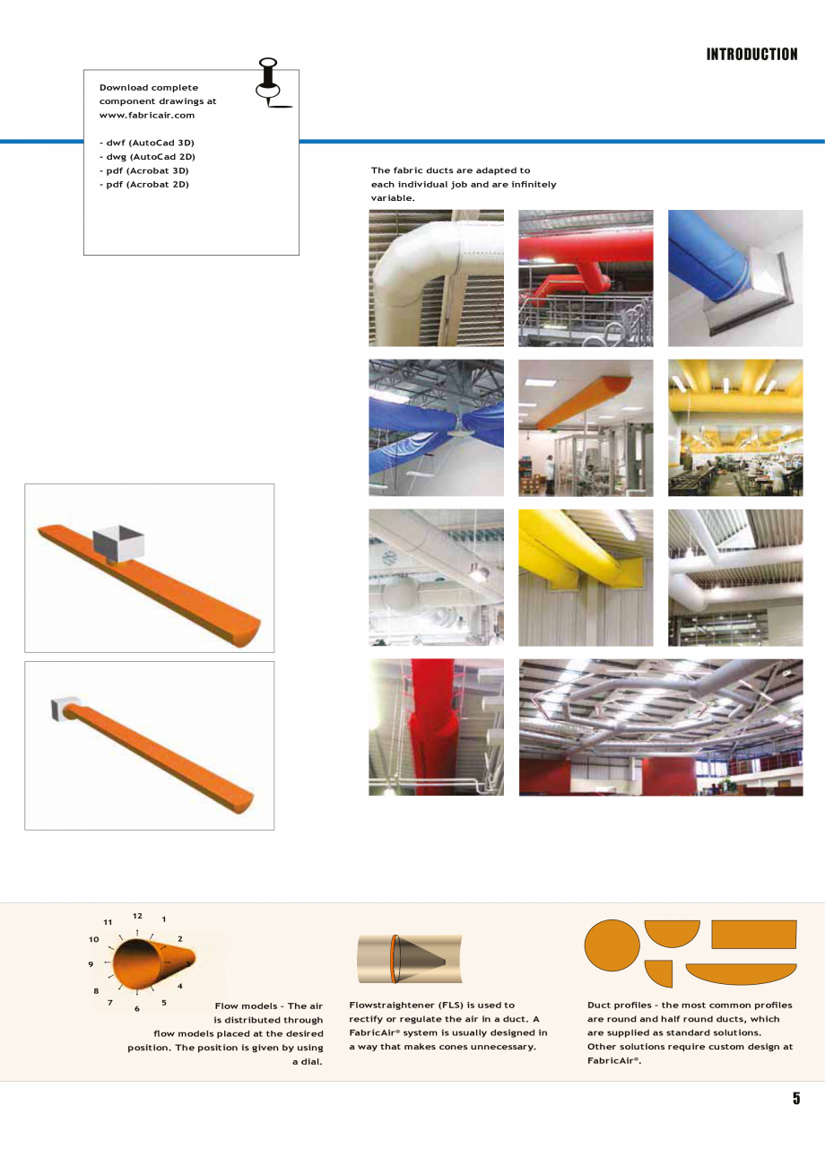 Pagina 4-Tubulatura textila - dispersia aerului FabricAir Trevira, Combi, Poly, AntiStat, Glass 220...