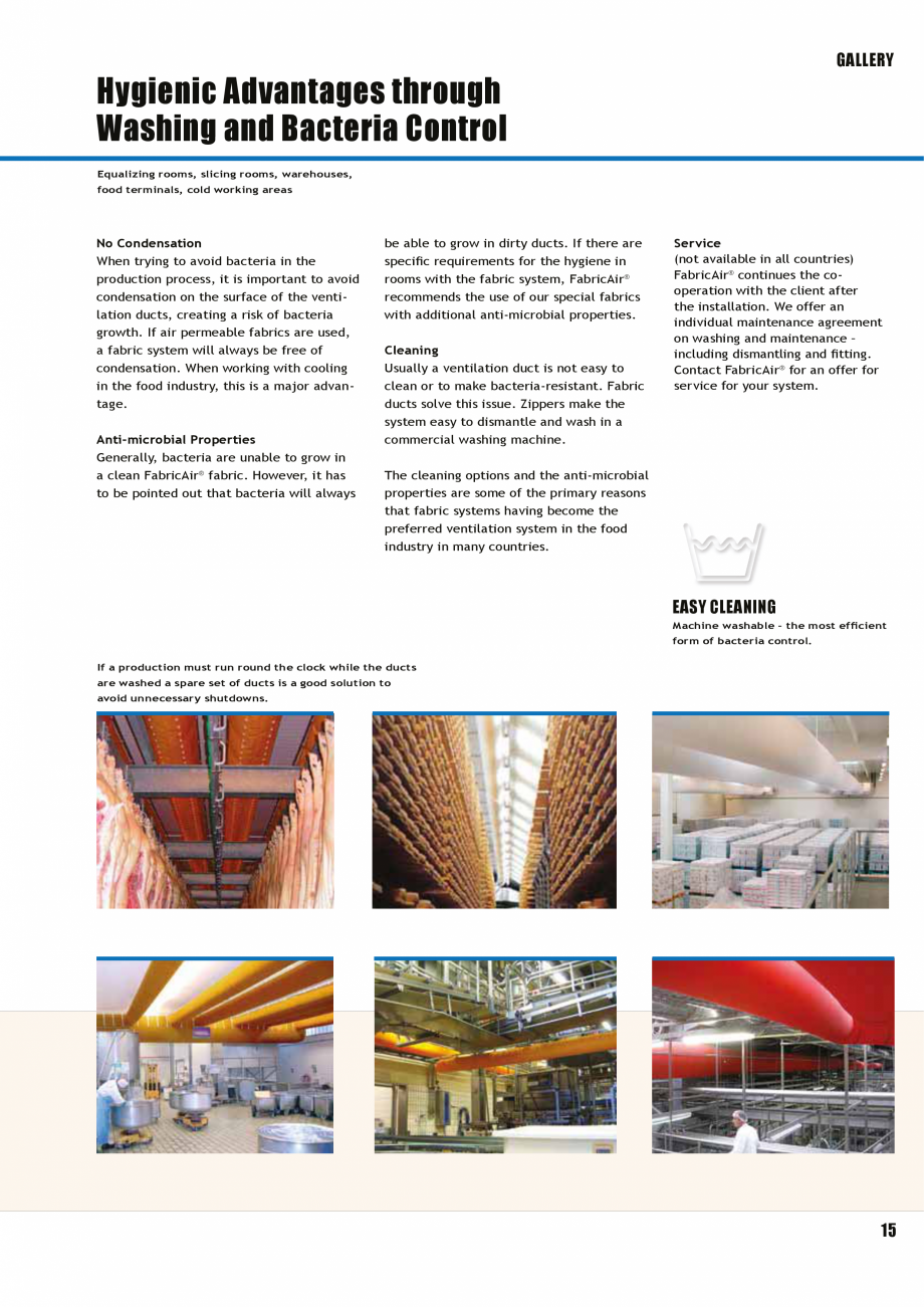 Pagina 14-Tubulatura textila - dispersia aerului FabricAir Trevira, Combi, Poly, AntiStat, Glass 220...