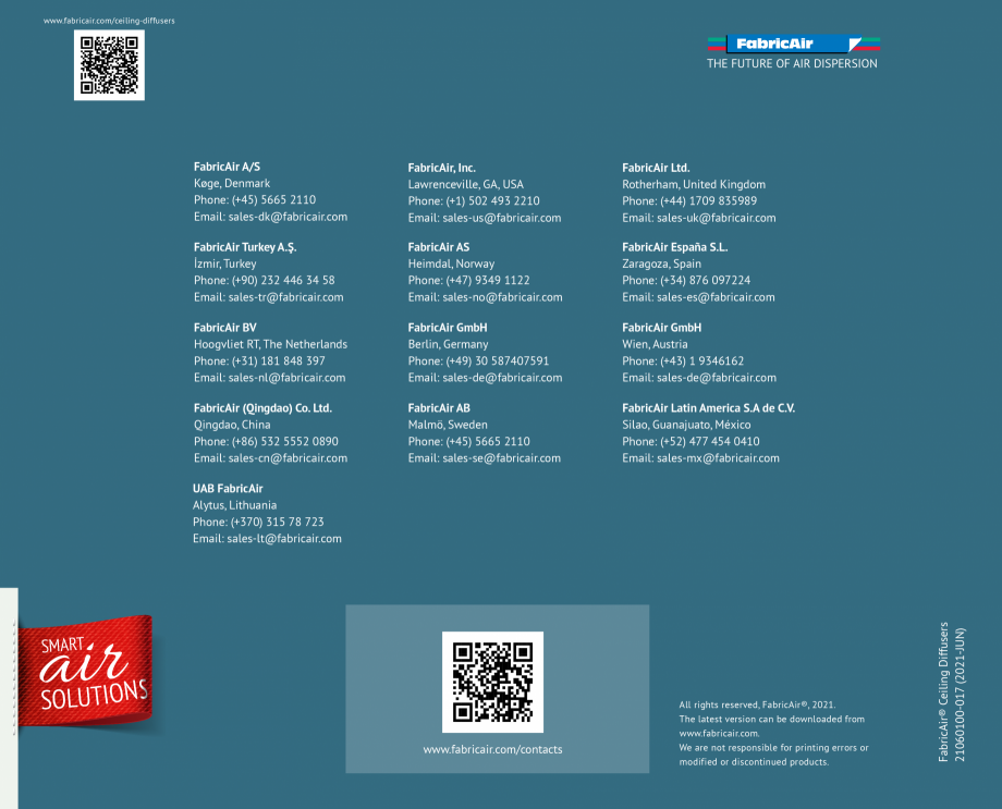 Pagina 20-Difuzoare de tavan pentru tubulatura textila FabricAir Difuzor Catalog, brosura Engleza und...