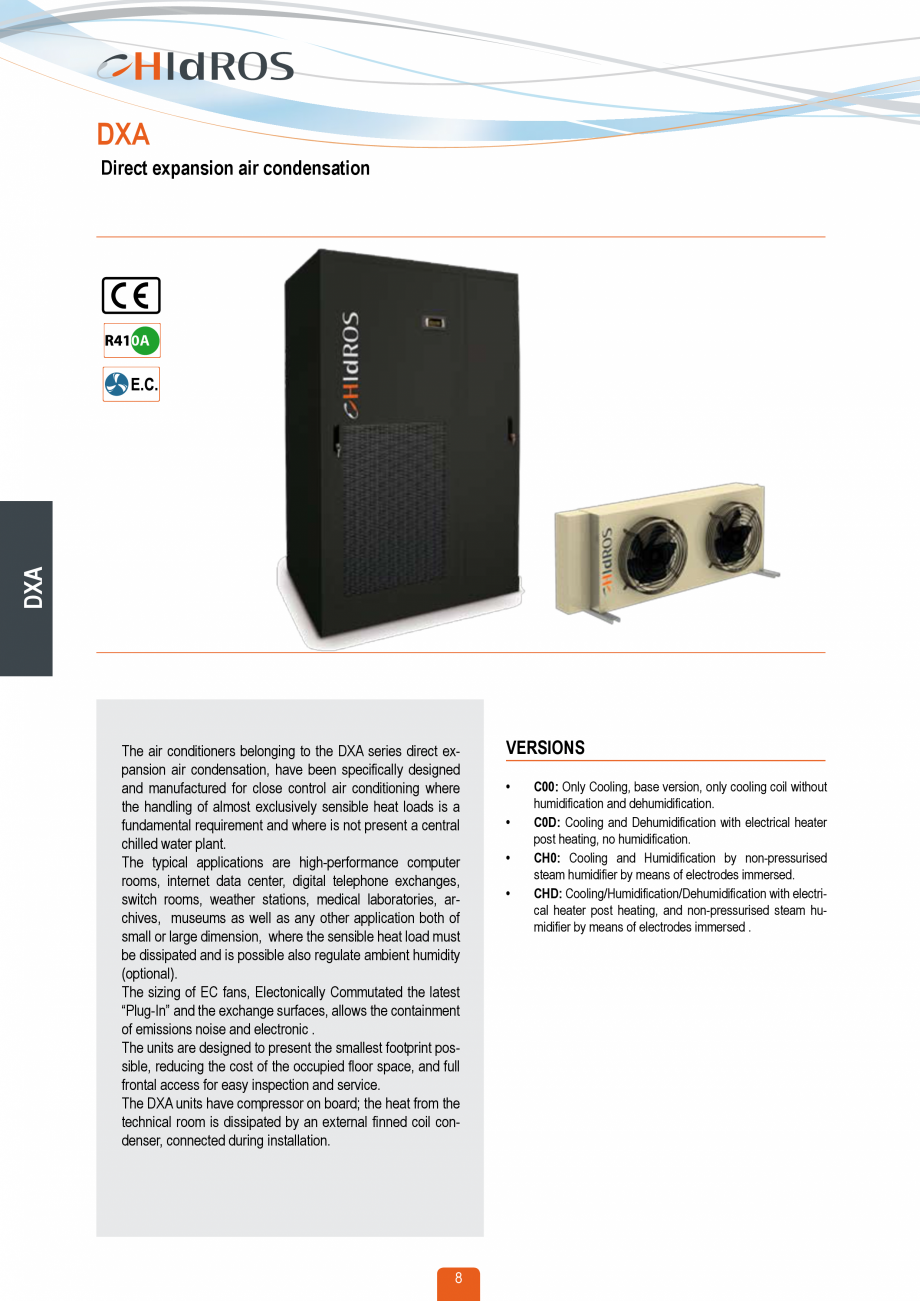 Pagina 7-Catalog sisteme de climatizare Close Control HACE DXA, DXW Catalog, brosura Engleza vely sensible...