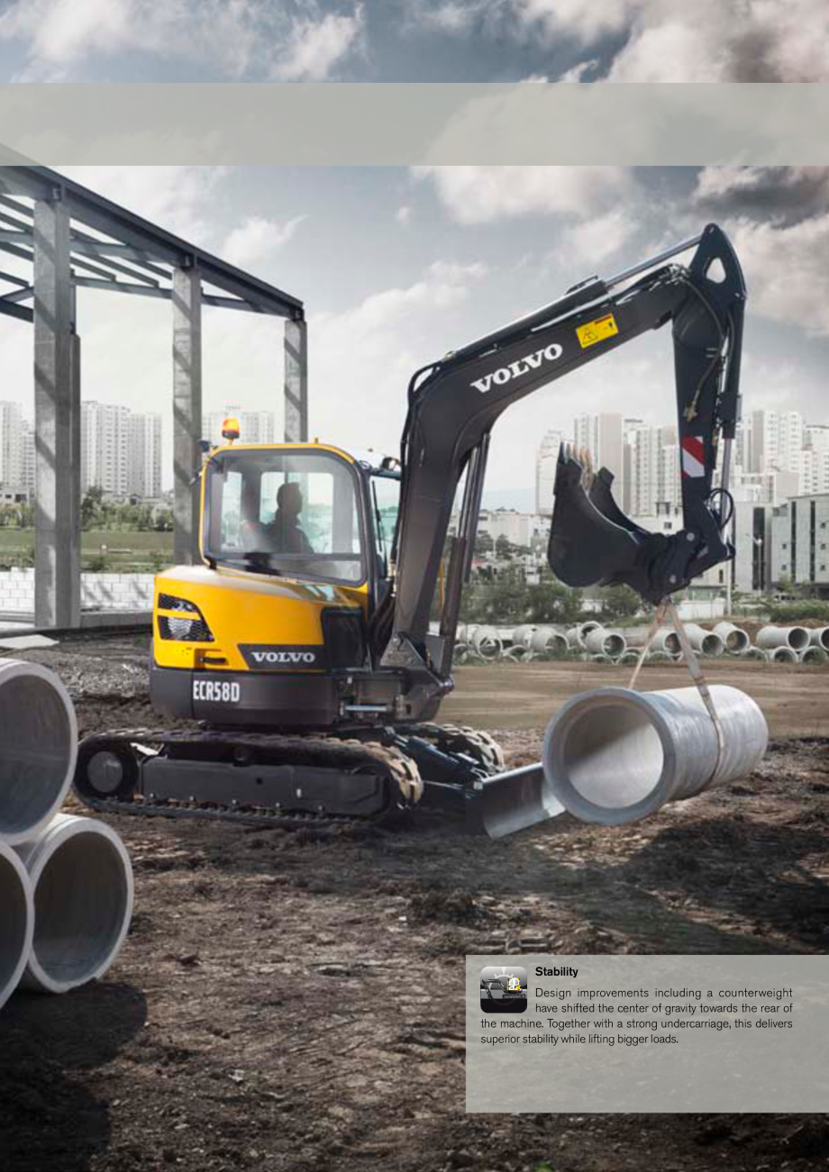 Fisa Tehnica Excavator Compact Short Swing Radius Ecr58d