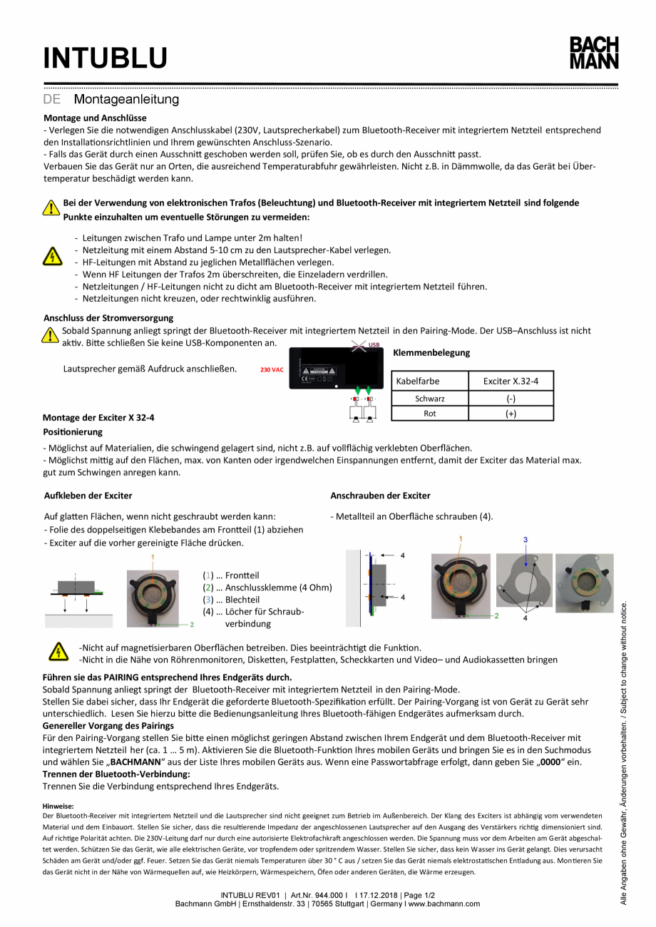 Pagina 1-Instructiuni montaj pentru sistem audio INTUBLU compatibil cu prizele incorporabile pentru bucatarie...