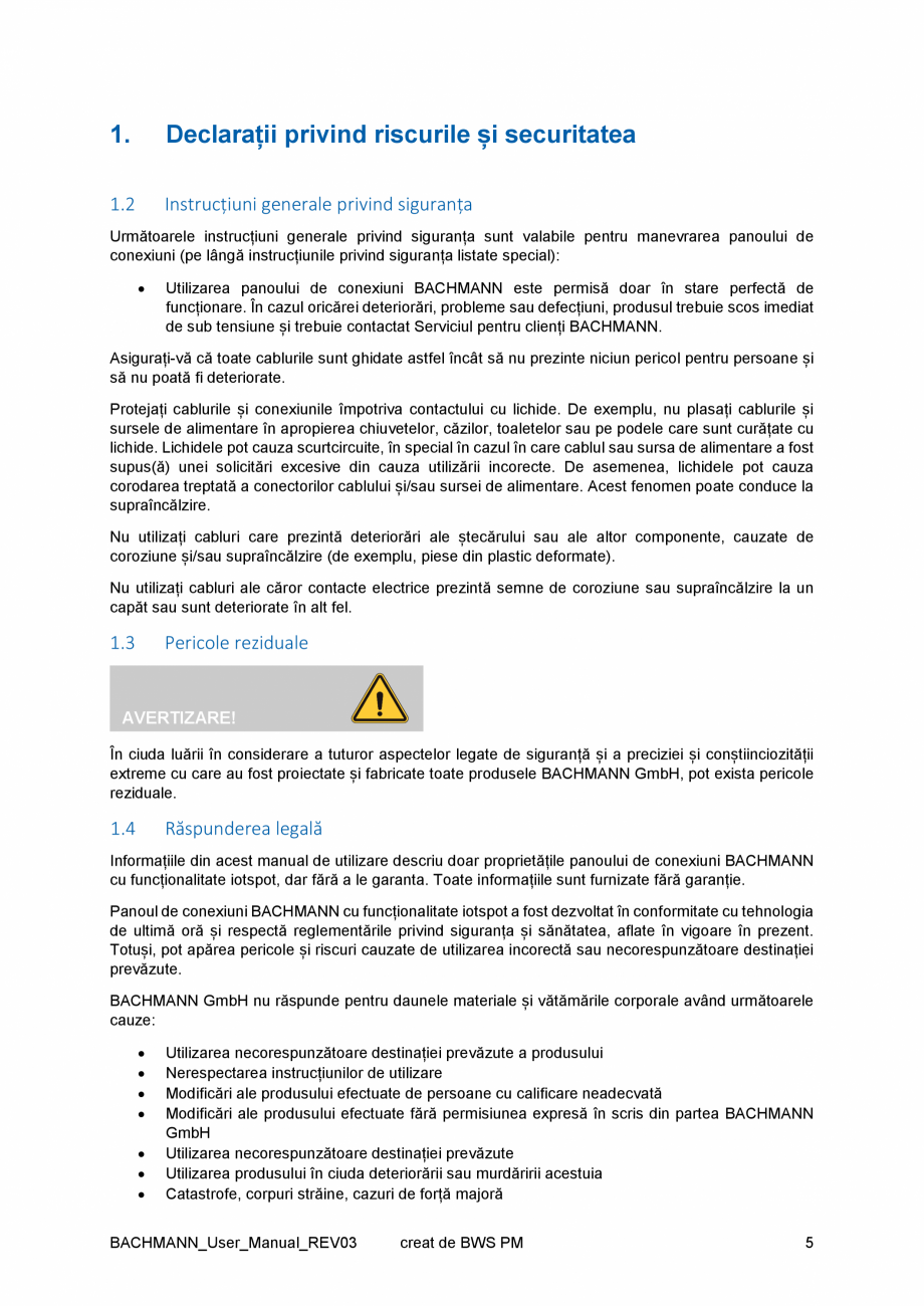 Pagina 5 - Manual utilizare pentru modulul iotspot integrat intr-un panou de conexiuni BACHMANN...