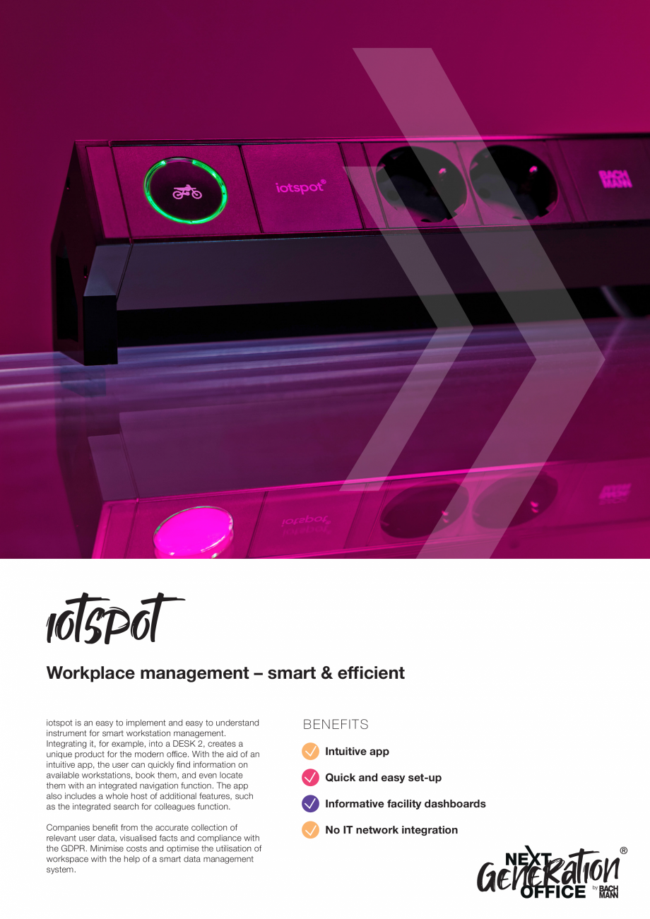 Pagina 1-Managementul eficient al spatiului de lucru BACHMANN Iotspot Fisa tehnica Engleza iotspot
Workplace ...