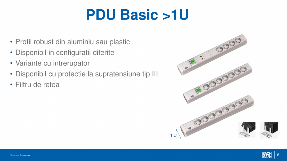 Unitati de distributie inteligenta a energiei BACHMANN PDU Basic