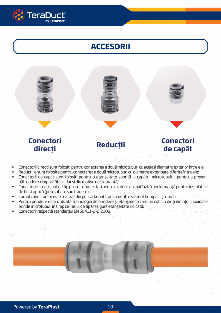 Pagina 10-Microtuburi pentru fibra optica  TeraPlast TeraDuct One, TeraDuct Line, TeraDuct Mix Specificații...